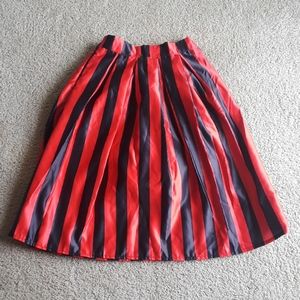 Red and black retro pinstriped skirt